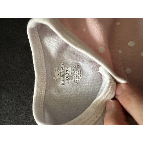 5/$10 Koala Baby 0-3 months pink and grey baby onesie - Picture 3 of 3